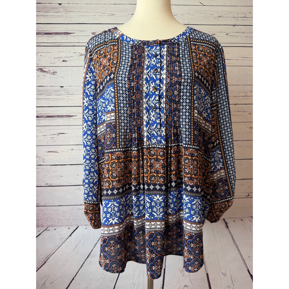 Daniel Rainn Bilson Top Plus Size XXL 2XL Paisley Floral Blouse Boho Peasant NWT
